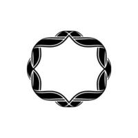 Elegant Woven Frame, Minimalist, Circular Ornament vector
