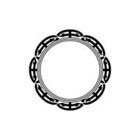 Intricate Tribal Circle Frame, Minimalist - Outline vector