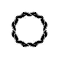 Intricate Woven Circle, Minimalist - Braided vector
