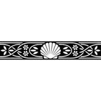 Elegant Seashell Border, Art Nouveau vector