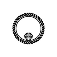 Nautical Circle, Shell Emblem - Minimalist vector