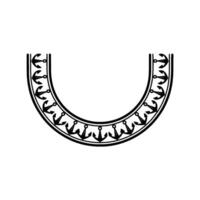 Nautical Ornament Anchor Motif, Circular, Minimalist Emblem vector