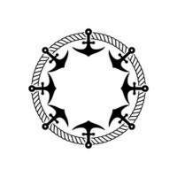 Nautical Circle, Anchored Strength, Maritime Symbolism vector