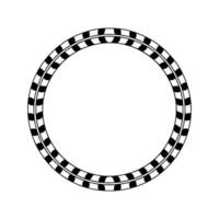 Layered Checkerboard Circle Frame, Minimalist vector