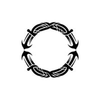 Tribal Sword Frame, Ancient Symbolism, Circular vector