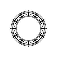 Nautical Anchor Frame, Circular , Maritime Motif vector