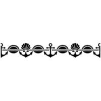 Nautical Border Anchor, Shells, and Rope Decorative Element, Marine vector