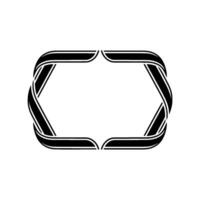 Elegant Hexagonal Frame, Vintage Style, Minimalist vector