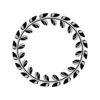 Minimalist Leaf Wreath, Elegant Border, Circular, Botanical vector