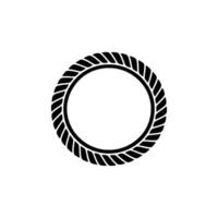 Minimalist Rope Circle Emblem, Modern Branding, Round vector