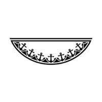 Nautical Anchor Motif, Minimalist Border vector