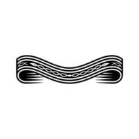 Abstract Wave Tribal Emblem, Minimalist vector