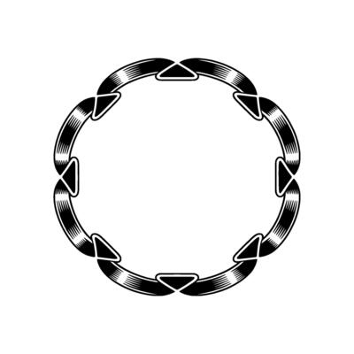 Geometric Tribal Ring, Minimalist , Circular Motif, Outline