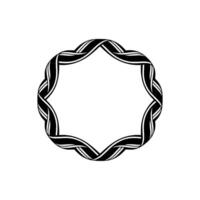 Geometric Woven Frame, Minimalist , Circular Motif vector