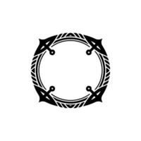 Ornamental Sword Frame, Vintage , Circular Motif vector