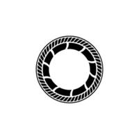 Minimalist Rope Circle Emblem, Modern Branding - Abstract vector