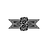 Intricate Celtic Rose Border, Vintage Element - Art vector