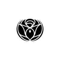 Geometric Bloom Abstract Floral Emblem, Minimalist vector