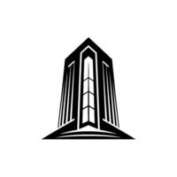 Geometric Cityscape Emblem, Modern Architecture vector