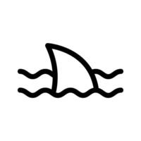Illustration of Shark Fin Line Icon vector