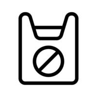Illustration of No Plastic Bags Line Icon vector