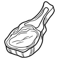 illustration of a detailed handdrawn steak, showcasing a bold black outline and textured surface, ideal for restaurant menus or culinary designs. vector