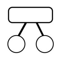 Abstract illustration of a flowchart element with a rectangular top and two circular bottoms, representing a simple decisionmaking process or data structure. vector