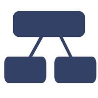 Abstract illustration of a hierarchical structure with rounded rectangular shapes, showcasing a simple yet elegant design in a dark navy blue color palette. vector