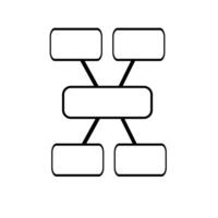 Abstract Xshaped illustration with four rectangular placeholders, perfect for flowcharts, diagrams, or presentations. vector