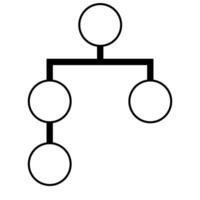 Abstract illustration of a hierarchical structure represented by interconnected circles, ideal for organizational charts, diagrams, or flowcharts. vector