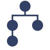 Abstract illustration of a hierarchical structure represented by interconnected circles in a muted blue color scheme, suitable for organizational charts or network diagrams. vector