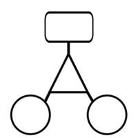 Abstract illustration of a minimalistic geometric structure with a rectangular top and two circular bases, forming a unique and simple design. vector