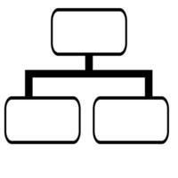 Abstract illustration of a hierarchical structure represented by interconnected rounded rectangles, ideal for organizational charts or network diagrams. vector