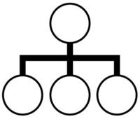 Abstract illustration of a hierarchical structure represented by interconnected circles, symbolizing a network or organizational chart. vector