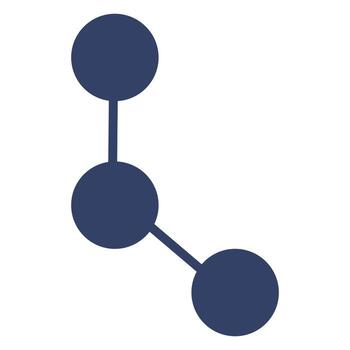 Abstract illustration of a minimalist connection design featuring three interconnected circles in a muted blue hue, symbolizing network, communication, or molecular structure. vector