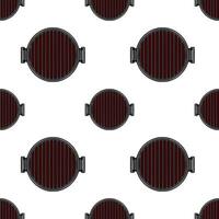 Seamless pattern of round grill grates in dark maroon and gray, ideal for kitchen or BBQ design backgrounds. vector
