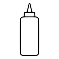 A simple illustration of a condiment bottle with a pointed cap, perfect for minimalist designs or food related projects. vector