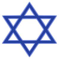 A illustration of a Star of David, featuring a bold, doublelined design in shades of blue, suitable for religious or cultural designs. vector