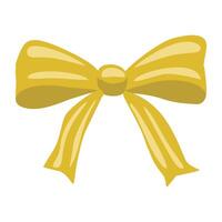 Elegant golden bow illustration, perfect for festive designs, gift wrapping, or adding a touch of sophistication to your projects. vector