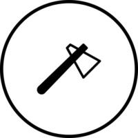 illustration of an ax inside a circle showcasing lumberjack tool and equipment featuring woodworking vector