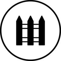 illustration of a wooden fence enclosed within a circle symbolizing property boundary and security vector