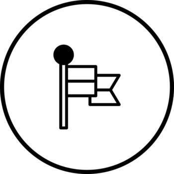 drawing illustration of a small flag icon within circle ideal for app interfaces or website elements vector