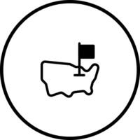 United States Outline with Flag in Circle Icon Representing American Patriotism and National Identity vector