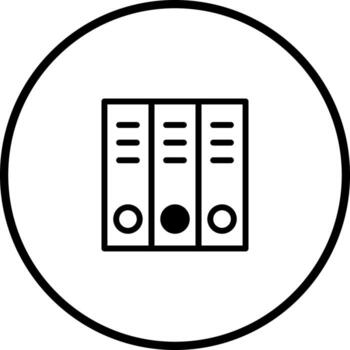 Three document binders icon perfect for representing organization efficiency and systematic data management in professional presentations vector