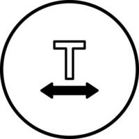 Text alignment icon emphasizing precise horizontal spacing and adjustment within specified parameters boundaries illustrating design flexibility vector