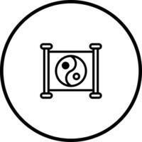 Symbolic representation of yin yang harmony and balance within the ancient tradition and philosophical scroll concept vector