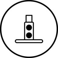Simple traffic light icon in black and white with minimalist design and circular frame vector