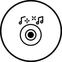 Simple music circle icon with musical notes illustration conveying audio entertainment content design vector