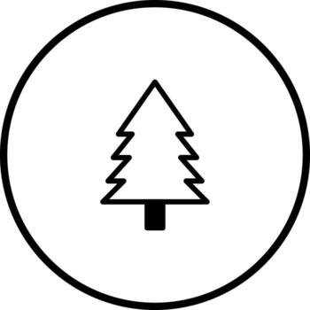 Simple minimalistic tree icon in a circle design suitable for web or app illustration with nature theme vector