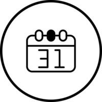 Simple Calendar Icon Design Representing Date Thirty-One in Circle Frame with Clean Outline vector
